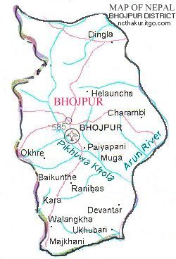 Map of Bhojpur District