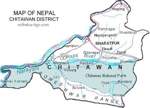 Map of Chitawan District