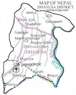 Map of Dhanusa District