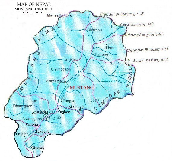 Map of Mustang District