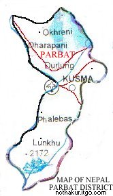 Map of Parbat District