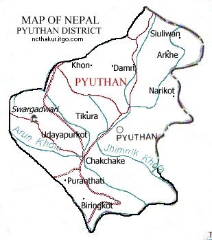 Map of Pyuthan District