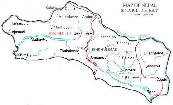 Map of Sindhuli District