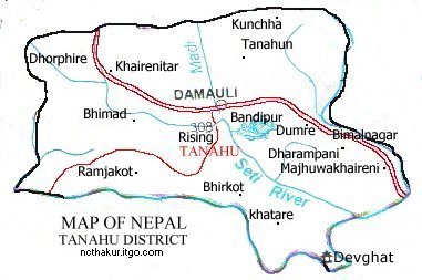 Map of Tanahu District